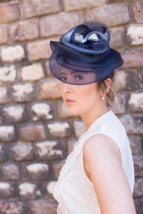 Navy Blue Wedding Hat Blue Wedding Headband French Etsy