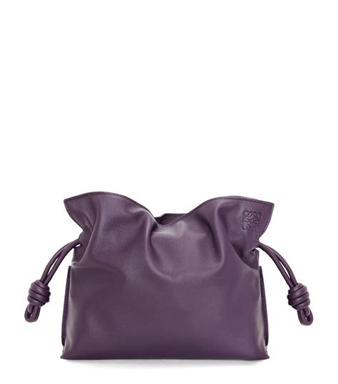 Loewe Mini Leather Flamenco Clutch Bag In Purple Lyst