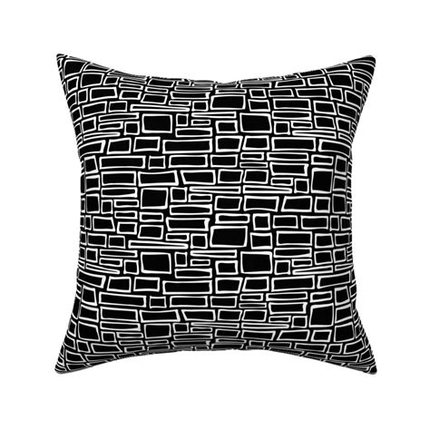 Black And White Building Bricks Fabric Spoonflower