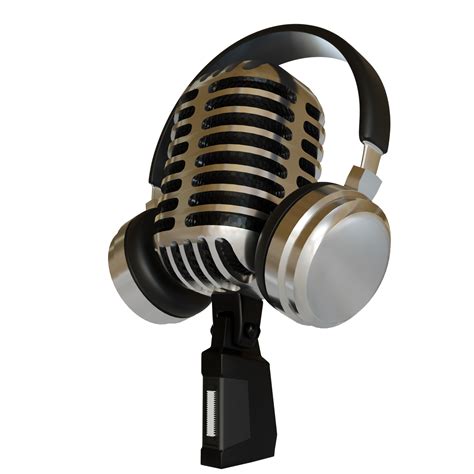 Silver Microphone Broadcast Or Karaoke 3d Render Element 9335904 Png