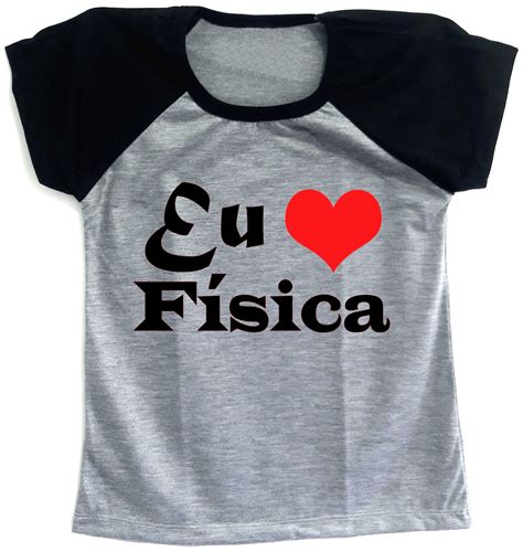 Camiseta Raglan Baby Look Mescla Eu Amo Física Elo7