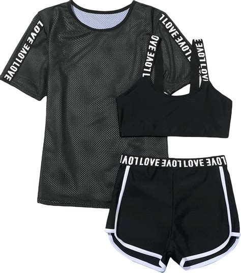 Amazon SHENHE Girl S 3 Piece High Waisted Letter Tape Bikini Swimsuit Bathing Suit With