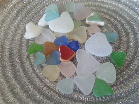 Red Pottery Heart Genuine Sea Glass Hearts Beachenviv Ebay Sea Glass Shell Sea Glass Beach