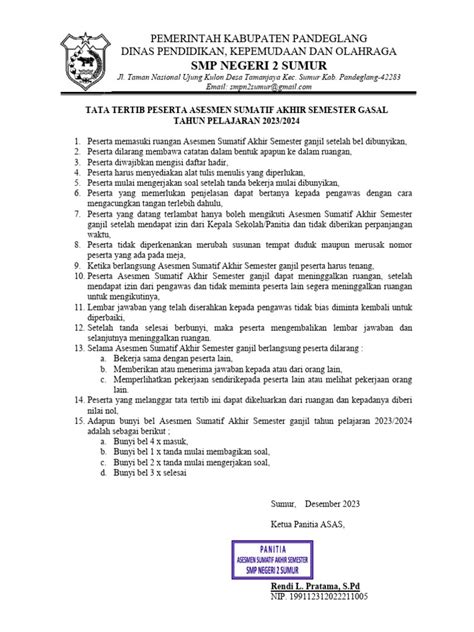 Tata Tertib Peserta Asas 2023 2024 Pdf