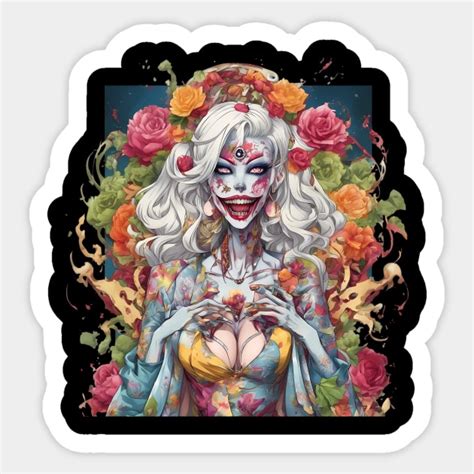 Lunatic Evil Female Clown Clown Sticker TeePublic