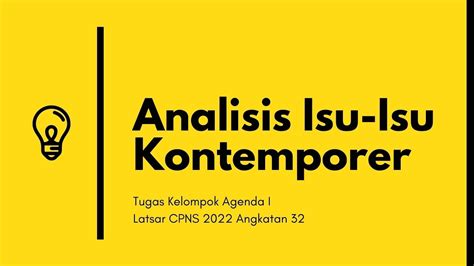 Analisis Isu Isu Kontemporer Latsar Cpns 2022 Youtube