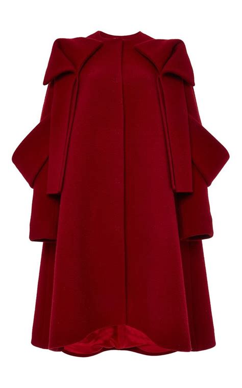 Wool Mouflon A Line Coat By Delpozo Moda Operandi Red Collarless