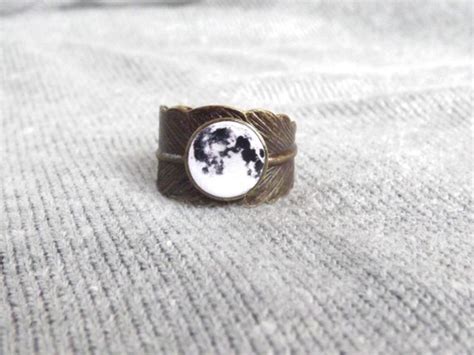 Moon Ring Full Moon Ring Moon Jewelry Space Jewelry Galaxy Etsy