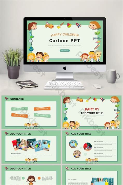 Kartun Anak Anak Buku Berbagi Template Ppt Courseware Pendidikan