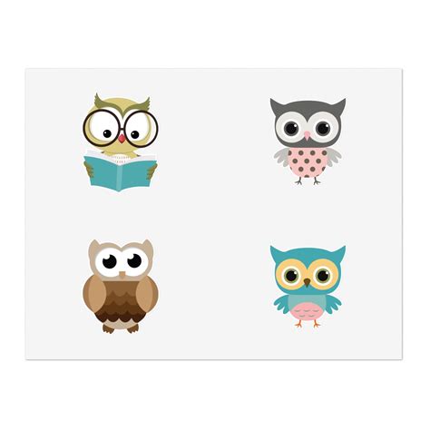 Cute Owl Sticker Sheets Owls Cute Owls Sticker Sheets Sheet Of Stickers