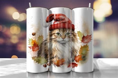 Siberian Cat Christmas Tumbler Wrap Graphic By R Ray Design Creative