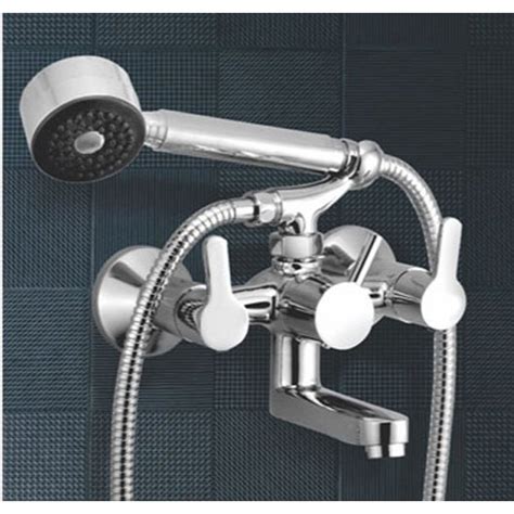 Three Handle Rivia Feezan Brass Telephonic Wall Mixer For Bathroom