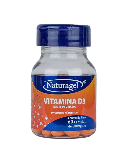 Vitamina D3 Suplemento Alimenticio Con 60 Cápsulas