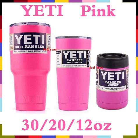 Pink YETI Cup 30oz 20oz 12oz Rambler Tumbler Bilayer Insulation Cups ...