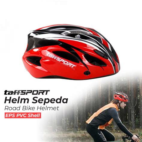 Taffsport Helm Sepeda Bicycle Road Bike Helmet Eps Pvc Shell Wx022