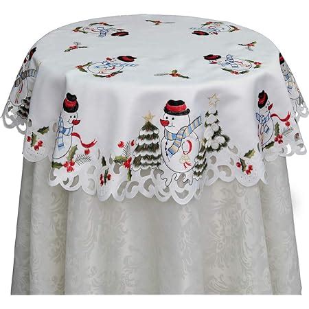 Amazon Creative Linens Holiday Embroidered Snowman And Christmas