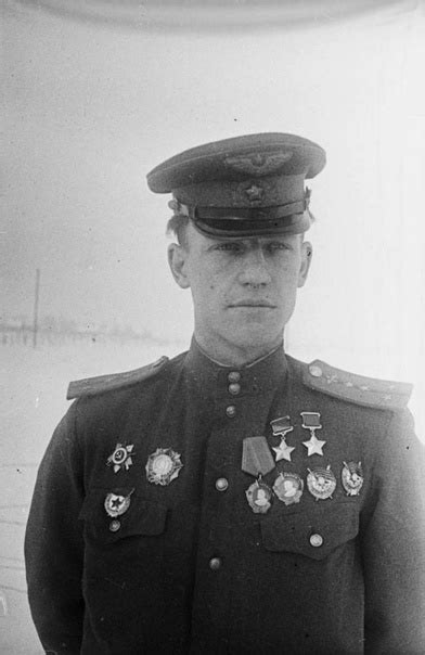 Portrait Of Twice Hero Of The Soviet Union Pilot Assault Guard Captain