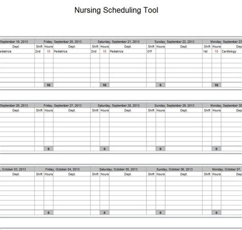 Customizable Nurse Schedule Template