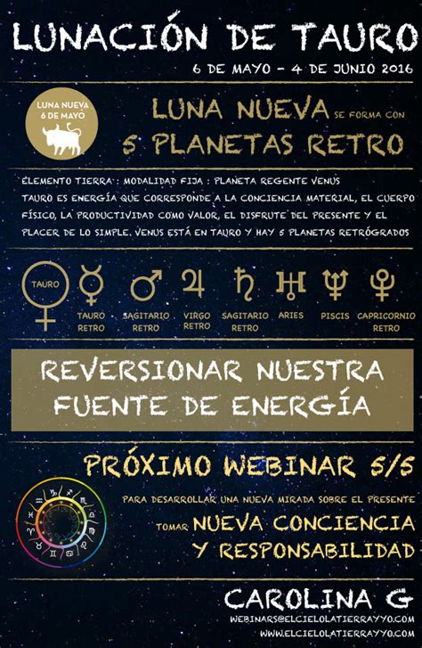 Webinar De Luna Nueva En Tauro 5 De Mayo 2016 ELCIELOLATIERRAYYO