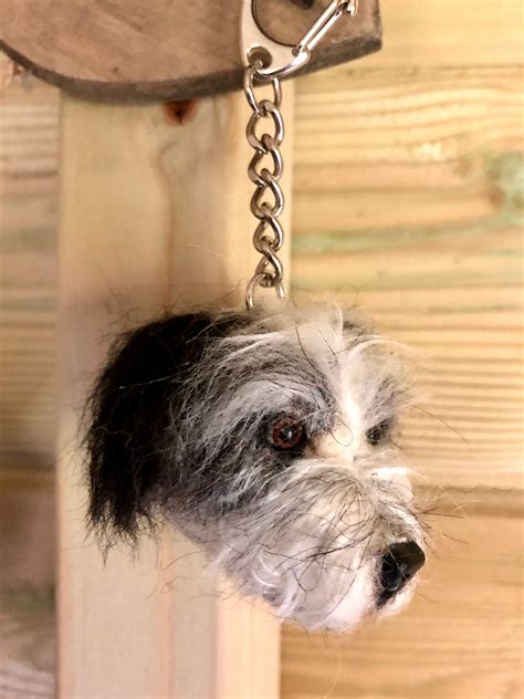 Custom Keyring Dog Key Ring Felted Animal Head Keyrings Etsy