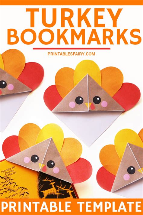 Diy Turkey Corner Bookmarks The Printables Fairy