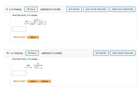 Solved MY NOTES ASK YOUR TEACHER PRACTICE ANOTHER 9 1 Chegg