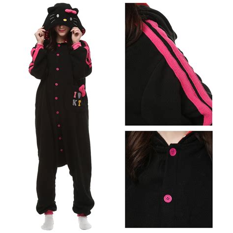 Black Hello Kitty Onesie, Black Hello Kitty Pajamas For Women & Men ...