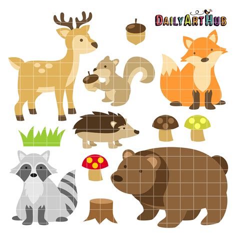 Woodland Animals Clip Art Set – Daily Art Hub // Graphics, Alphabets & SVG