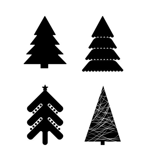 Christmas Trees Black Collection 13041039 Vector Art At Vecteezy