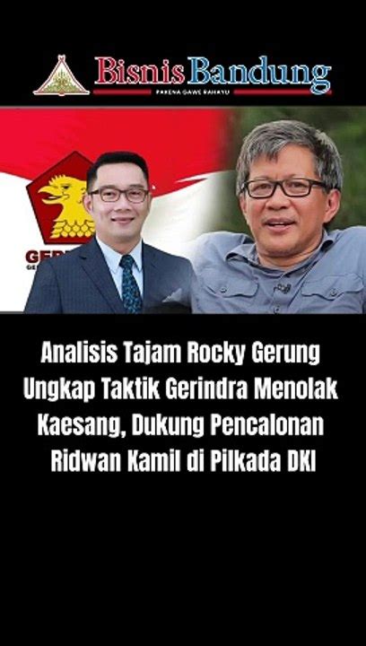 Analisis Tajam Rocky Gerung Ungkap Taktik Gerindra Menolak Kaesang