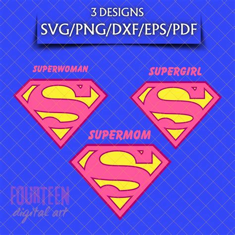 Supermom Superwoman Supergirl Digital Designs Vector Files For