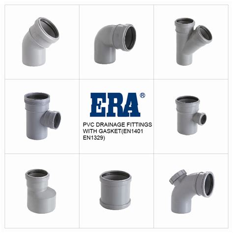 Era DIN PVC UPVC Plastic Pipe Fitting Drainage Tee With 3 Socket Rubber