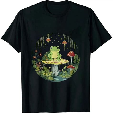 Aristuring Cottagecore Aesthetic Kawaii Frog Goblincore Cute Mushroom T