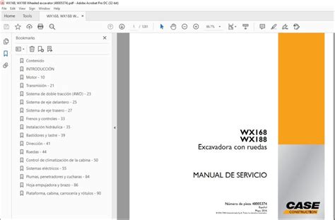 Case Wx Wx Excavadora Con Ruedas Manual De Servicio