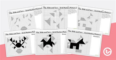 Flip Slide And Turn Grid Mystery Pictures Teach Starter