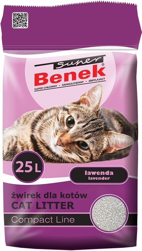 Żwirek bentonitowy Super Benek Compact Line Lawenda 25l drobny