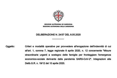 La Giunta Regionale Ha Pubblicato La Delibera Contenente Criteri E