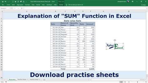 Practice Excel Formulas Worksheet