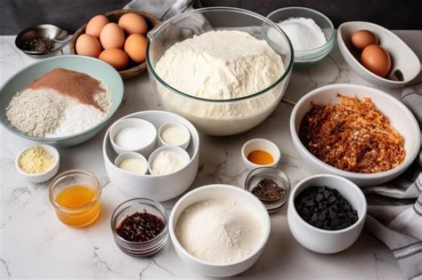 Premium AI Image | Deconstructed recipe ingredients with each ...