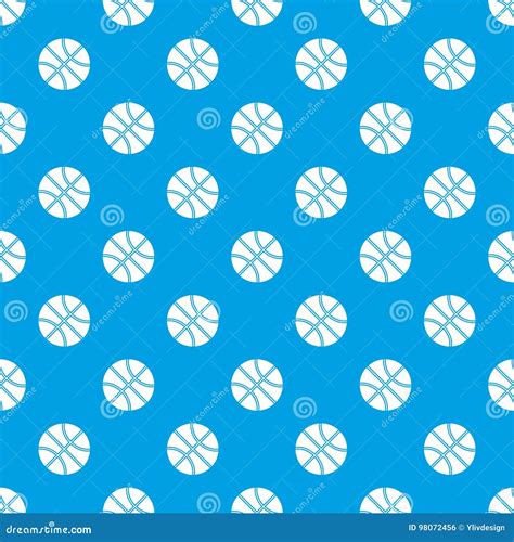 Basketball Ball Pattern Seamless Blue Stock Vector Illustration Of