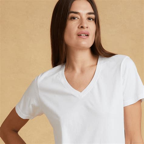 Womens Short Sleeve V Neck Classic T Shirt