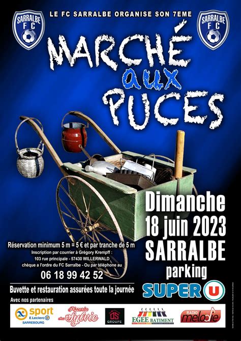 Agenda à Sarralbe 18 06 2023 Marché aux puces du FC Sarralbe