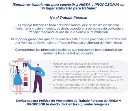 Conoce Nuestra PolÍtica De No Trabajo Forzoso Y No Trabajo Infantil Somos Nirsa