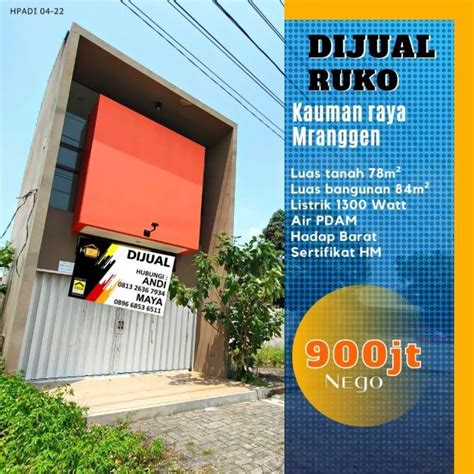 Dijual Ruko 2 Lantai Di Jl Kauman Raya Mranggen Demak