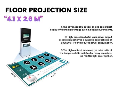 5000lm Interactive Floor System Movable Interactive Sensory Floor Projector