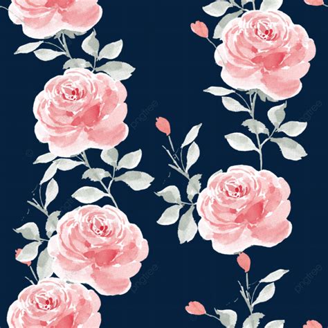 Red Rose Watercolor Flower Seamless Pattern Floral Pattern