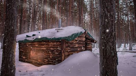 My Cozy Dugout Winter Camp Log Cabin Build Bushcraft YouTube