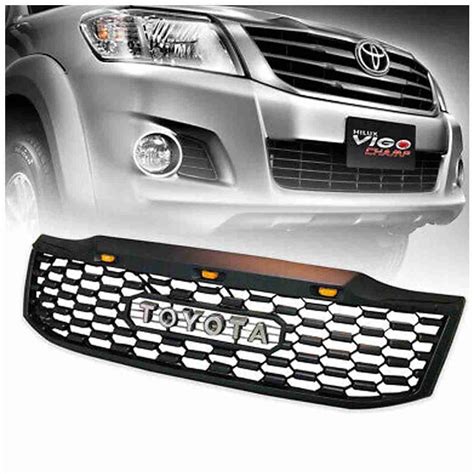 Toyota Hilux Vigo To Front Grill Mat Black Mesh With Lights