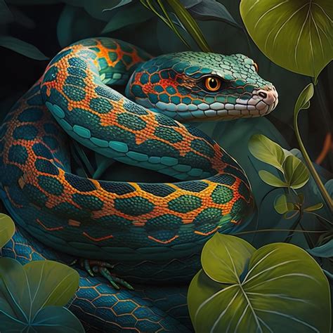 Premium Photo | A snake in forest