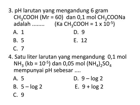 Contoh Soal Larutan Penyangga Ppt